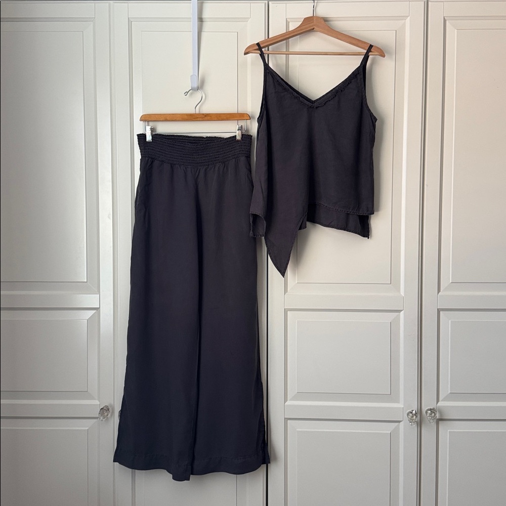 Bella Dahl Charcoal Wide-Leg Tank and Pant set